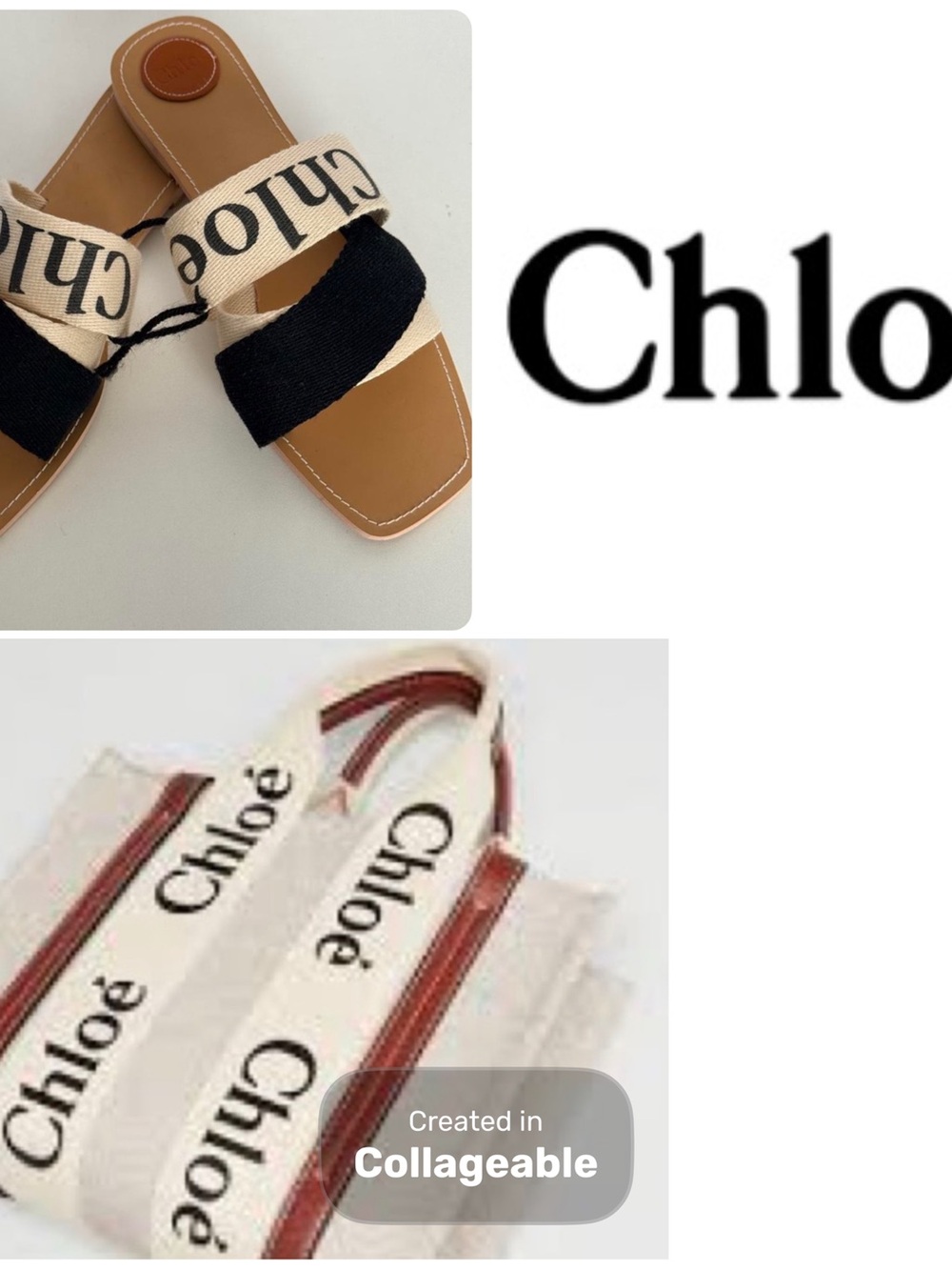 ‼️WOW‼️SET! Chl -Canvas Tote Bag and Sandals! NEW !bundle!!!!